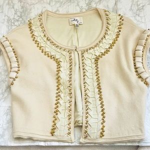 Milly New York Crop Beaded Top